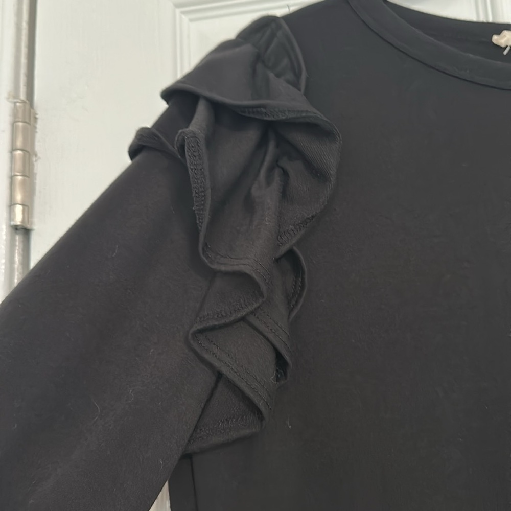Entro Black Ruffle Sweater - Medium - Picture 2 of 5